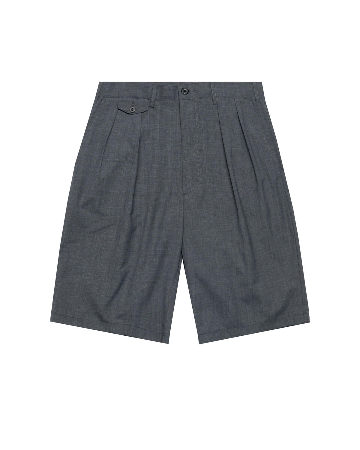 BEAMS PLUS 2 Pleats Wool Tropical Mグレー Beams+ 2 Pleats Shorts Wool Tropical | 38250015277-17 | AFEW STORE